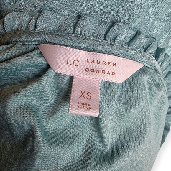 LC Lauren Conrad Long Sleeve Peasant Blouse, Blue/Green Color, Sizr XS - Picture 7 of 7